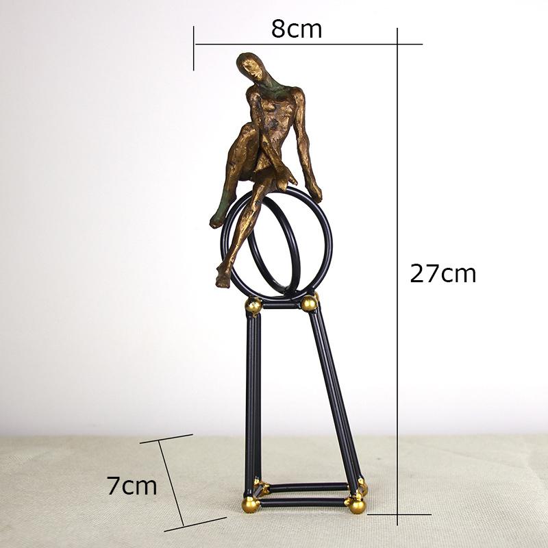 Статуэтка абстрактные фигуры Акробат Украшения Настольное украшение Минималистичный Современный Персонаж Скульптура из смолы Эстетическое украшение для комнаты
