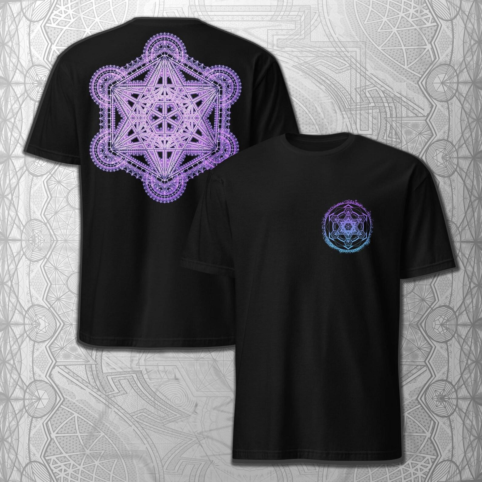 Metatron s Cube T-Shirt | Sacred Geometry Tee, Festival Clothing XL