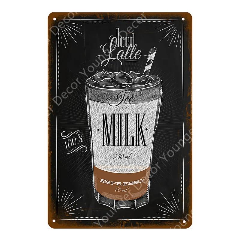 Coffee Menu Plaque Home Bar Cafe Vintage Wall Decor Art Metal Tin Signs Pub Tavern Retro Decorative Plates Metal Poster YJ177