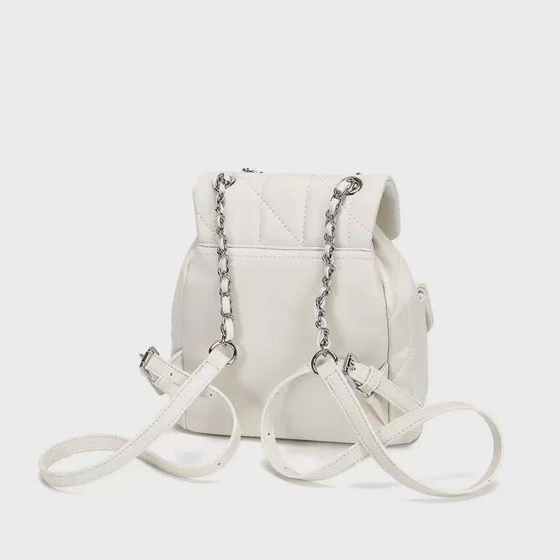 2024 Trendy Damen Große Kapazität Multifunktionale Leder Reise Rucksack mit Kette