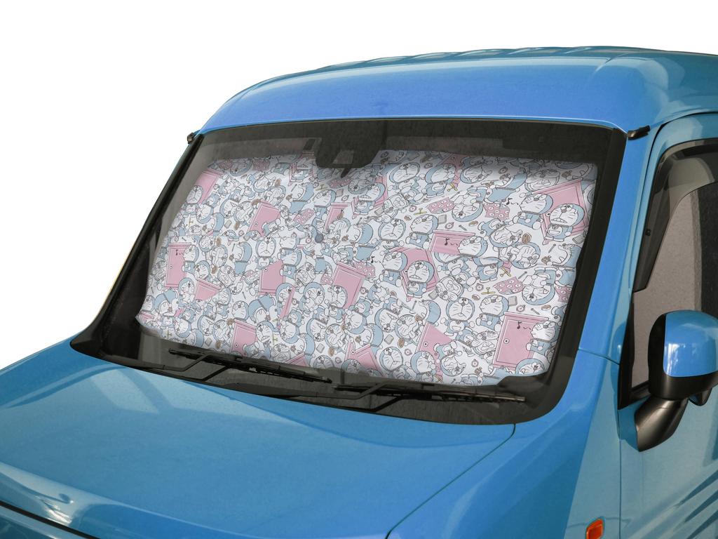 Doraemon Sunshade Car Front Umbrella for Kei Cars and Passenger Heat Cute Character Doraemon Cars, Sunshade, Protection,