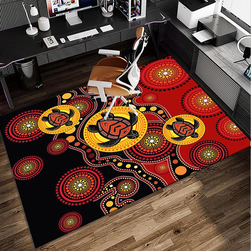 Australian Aboriginal Style Office Rug Chair Mat, Entryway Carpet, Suitable for Front Door, Bedroom, Living Room, Desk, Holiday Gift