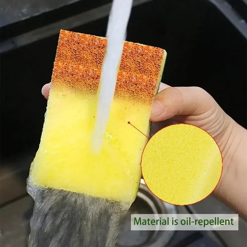 Magic Cleaning Sponges Double-sided Highly Absorbent Dishwashing Clean Sponge Pot Rust Stain Grease Brush Kitchen Cleaner Tools
