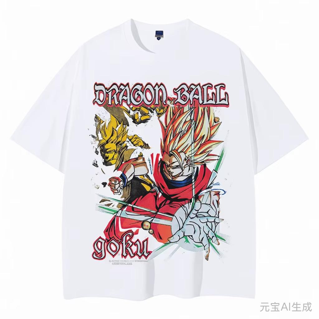 Dragon Ball Print Unisexs and Womens cotton Tshirts 2026 summer Cartoon pattern Loose casual shortsleeved top