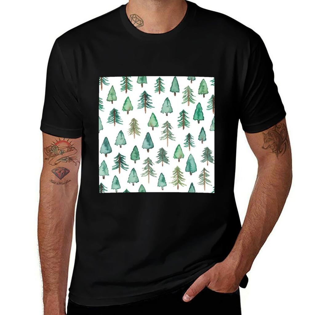Winter Trees Tshirt Work Utility Casual Tee Shirt