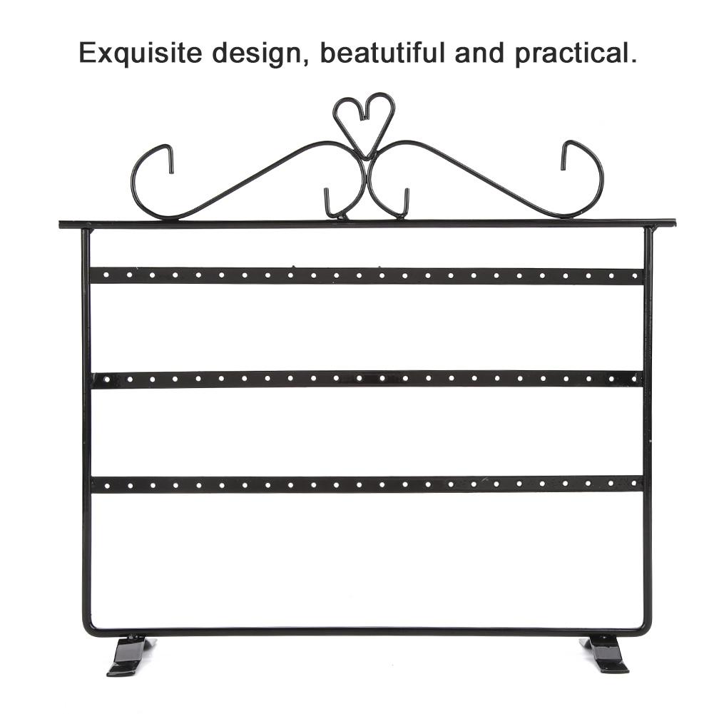 72 Holes Earrings Necklace Bracelet Rings Jewelry Display Stands Hanger Holder Rack Black