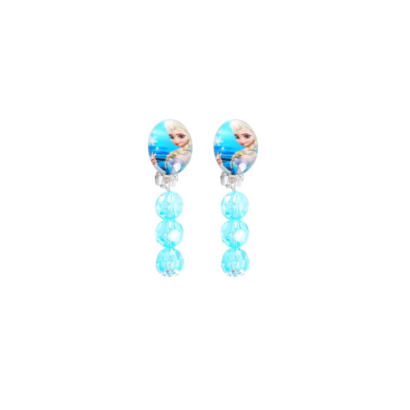 Princess Series Children's Small Earrings Earrings Clip Frozen Princess No Pierced Ears False Earrings Cartoon Earrings