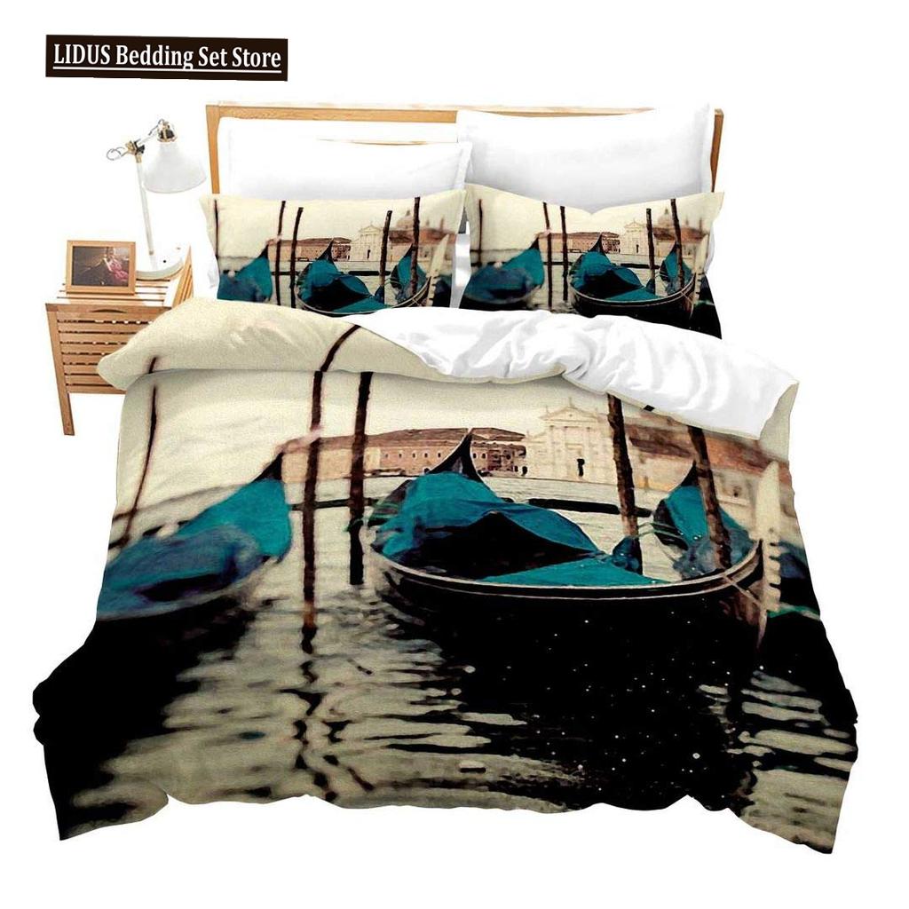 Sailing Ship Pattern Duvet Cover Set 3D Print Boat For Kid Teen Adult Bedding Set Polyester Comforter Cover Full King Twin Size