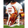 2026 Edition Spanisches Fan-Fußball-Trainings-T-Shirt 3D-Digitaldruck Bequem und atmungsaktiv Familienkleidung
