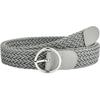 Braided Mesh Belt with Round BT389 [White Fang] Buckle, Casual, Holeless, Simple, Colorful, Women's (Gray)