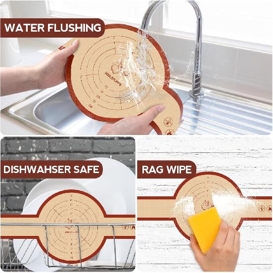 Silicone Sourdough Bread Sling Mat for Dutch Oven, 2 Pack Non-Stick & Easy Clean Reble sourdough mat, Easy and Stable to Transfer Sourdough Bread,