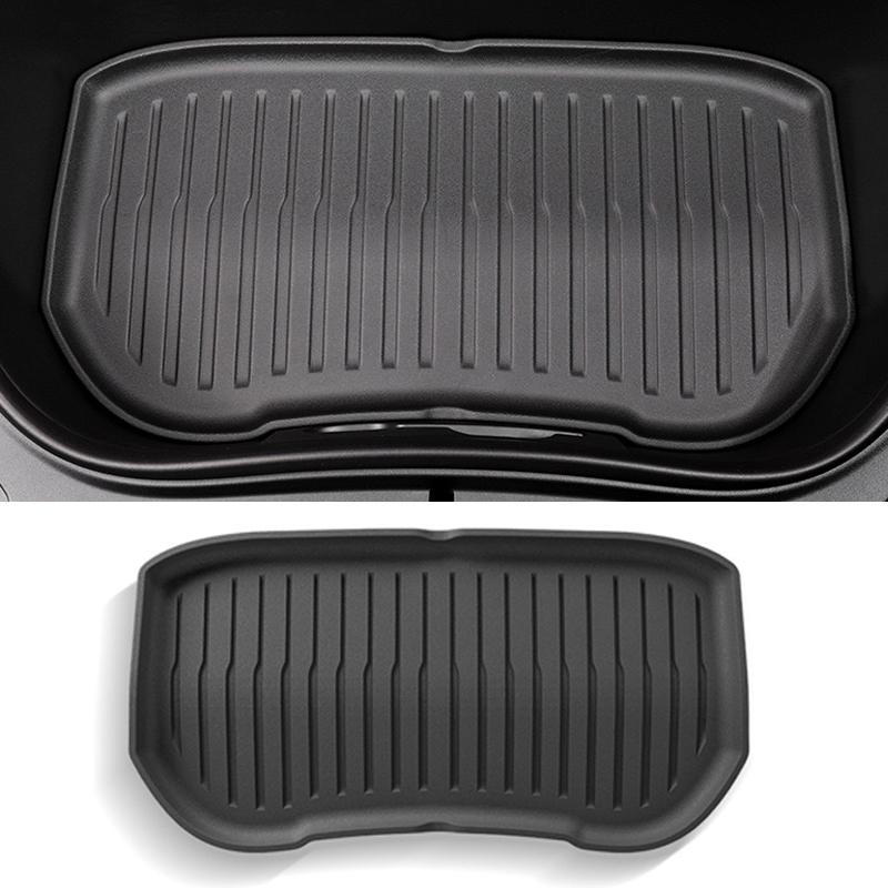 Für Tesla Model 3+ Highland 2025-2026 Auto Front Heck Kofferraummatten TPE Unterer Kofferraum Stauraum Schutz-Laderaumauskleidung Schmutzabweisende Matten