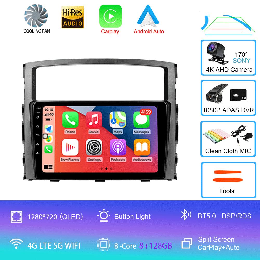 Car Radio Android14 Carplay For Mitsubishi Pajero 4 V80 V90 2006 - 2014 Navigation GPS Multimedia Player WiFi+4G Stereo video BT