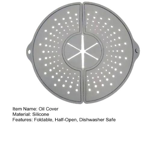 Anti-splash Oil Cover Foldable Silicone Splash Guard for Cooking Pots with Ventilation Steam Release Heat Resistant Lid for Kitchen Use