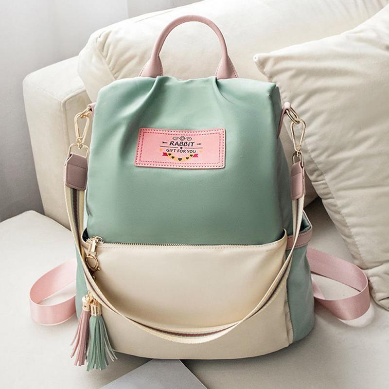 Women's Large Capacity Oxford Cloth Shoulder Bag Fashion Tote Backpack for Daily Travel