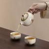 Chines Ru Kiln Ceramic Teapots Handmade Sea Wave Pattern Ball Hole Filter Xishi Pot Beauty Tea Infuser Kettle Household Teaware