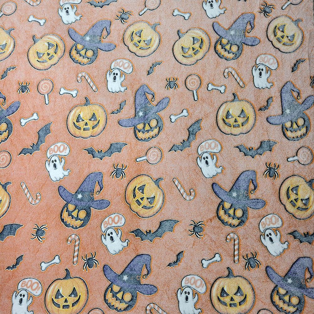 Halloween Decoration Flannel Throw Blanket Fuzzy Plush Cartoon Blankets Fun Halloween Party Gifts for Couch Sofa Bed Lounging