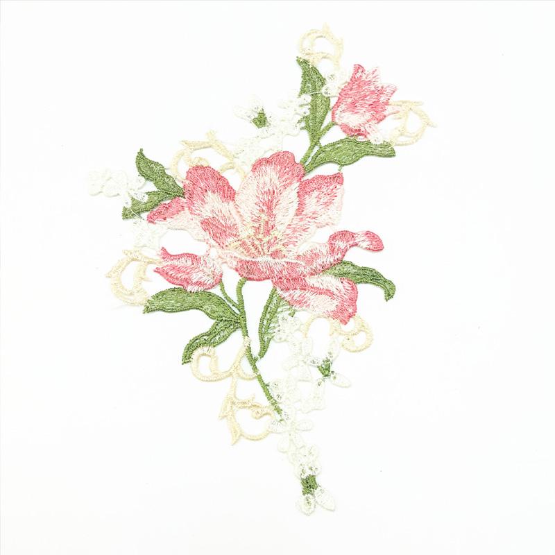 1Pair Dress Embroidered Fashion Embroidered Decals Fabric Sticker Lingerie Breast Flower Sewing DIY Polyester Flower Applique