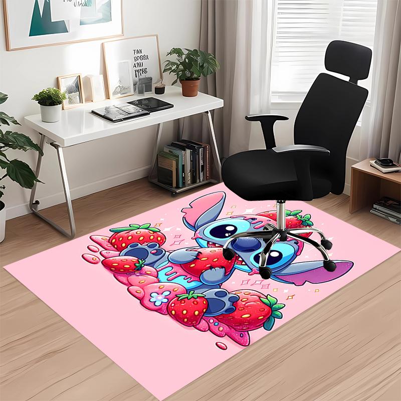 Stitch Printed Carpet, for Office Chair Living Room Bedroom Kitchen Room Decor Gifts.