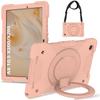 Hybrid Stand Case for Samsung Galaxy Tab A8 10.5 SM-X200 X205 X207 Armor Cover With Rotating Portable Handle Grip Shoulder Strap