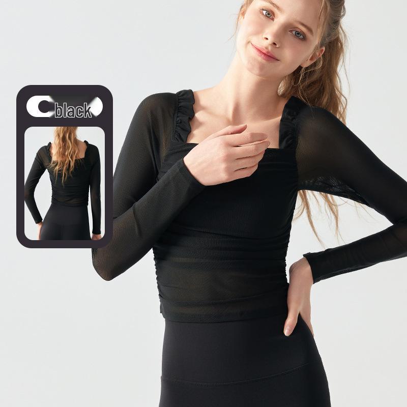 Women s Long Sleeve Mesh Yoga Top - Soft, Breathable, Stylish, Casual Sport Fitness Wear. M