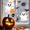 Removable Holiday Decor 2 Sheets Halloween Cartoon Ghost Window Cling, Spooky Decorative Reusable Cling Glass Sticker, Waterproof Static Decal