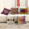 Cute Dog Paw Theme Maple Design Cushion Cover Happy Autumn Harvest decor Holiday Decorati Pillow Cover