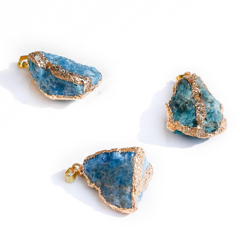 

Женское ожерелье из натурального камня, нерегулярные подвески, подвески для элегантных женщин, романтические цепочки для подарков 45+5 см With leather rope синий