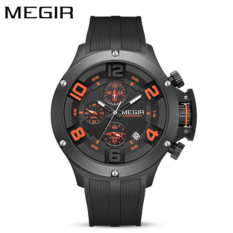 

Men S Watch Multifunctional Chronograph Sports Quartz Watch Silicone Strap 8115