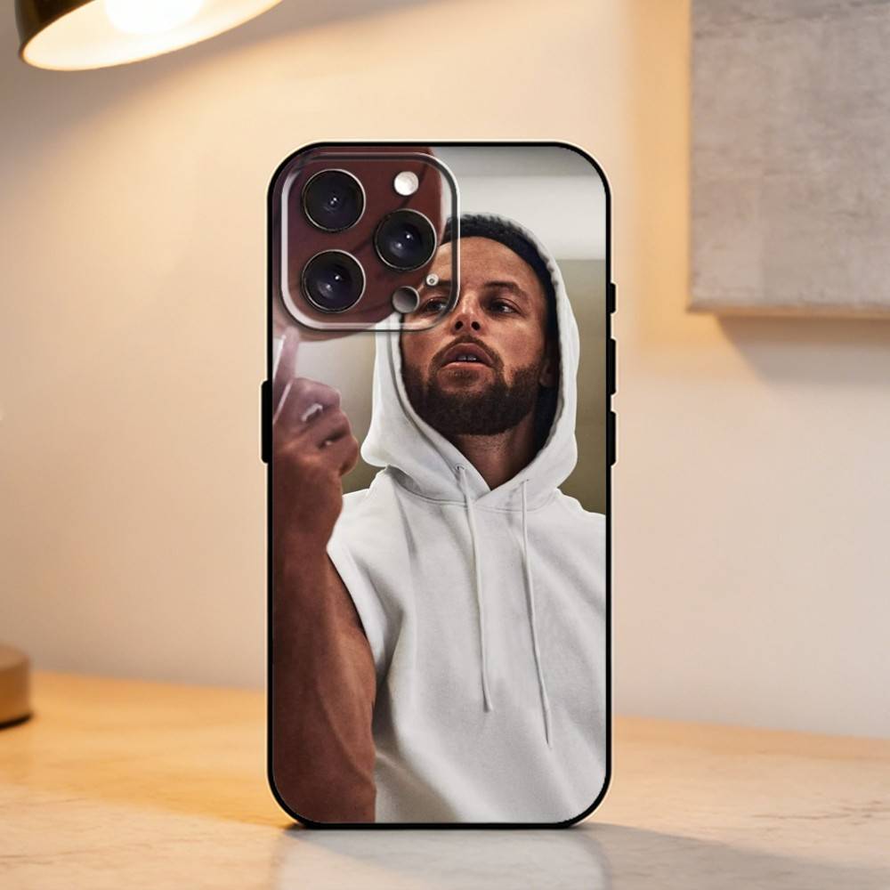 B-Basketball Star S-Stephen Curry   Phone Case For iPhone 17,16,15,14,13,12,11 Plus,Pro Max,XS,Soft Silicone Black Cover