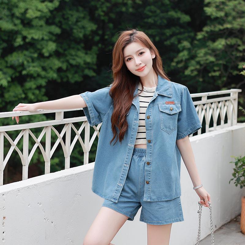 Sun Yi 2026 Women's Casual Short Sleeve Denim Shirt