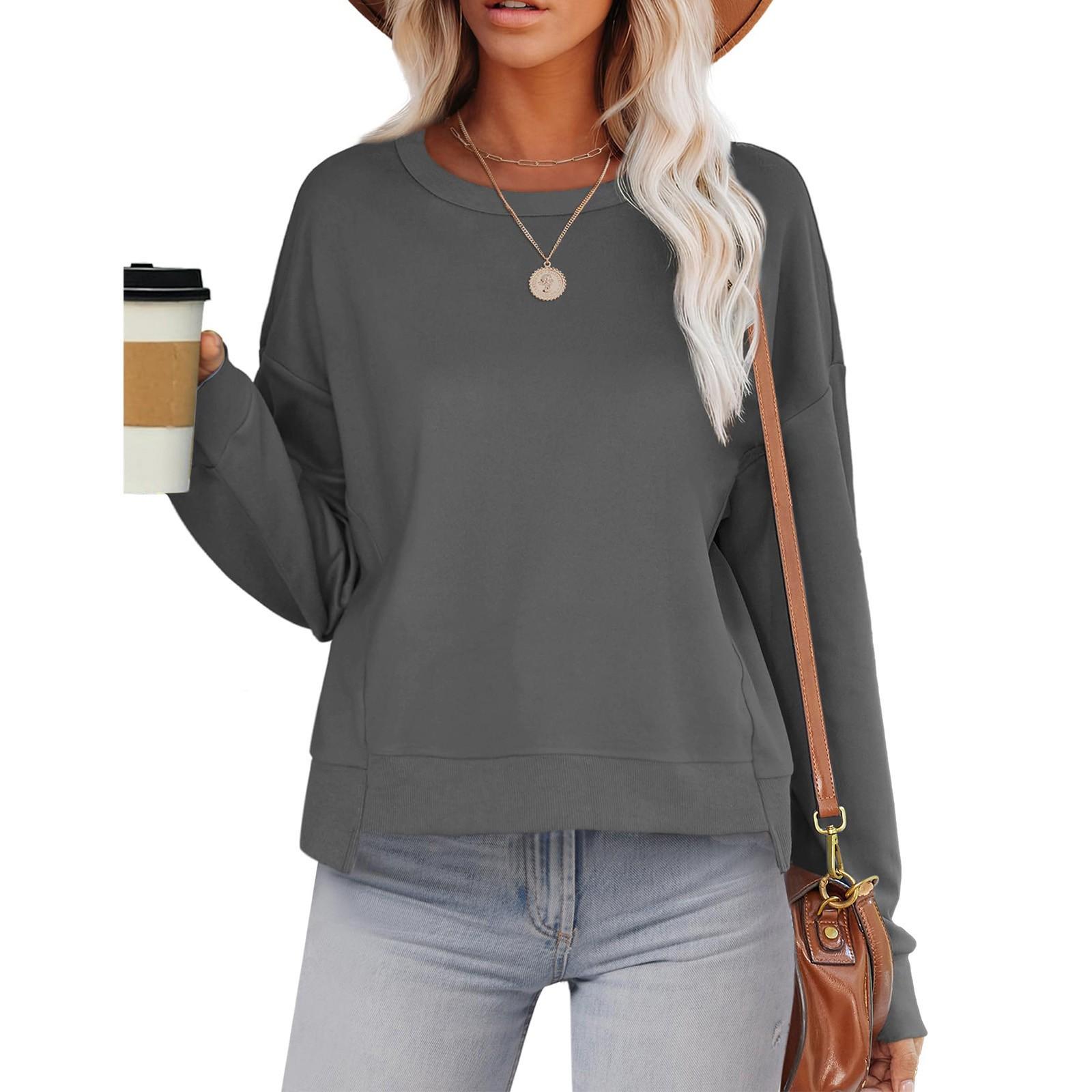 

Осенняя женская толстовка с круглым вырезом и длинным рукавом в стиле пэчворк, модная женская толстовка L