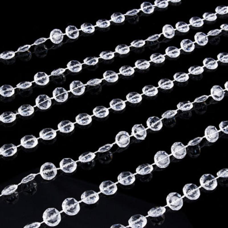 Garden Decor Clear Romantic Party Wedding Curtain Bead Garland Strand Acrylic