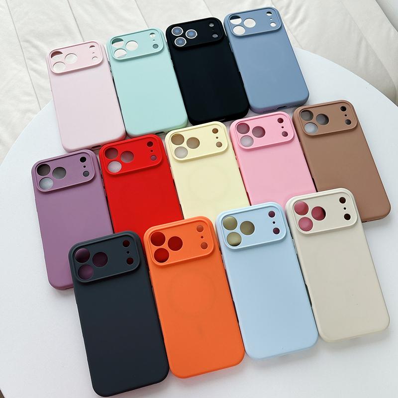 Liquid Silicone Phone Case For 17 Air 16 15 Pro Max 13 12 14 Plus For Magsafe Magnetic Wireless Charging Cover
