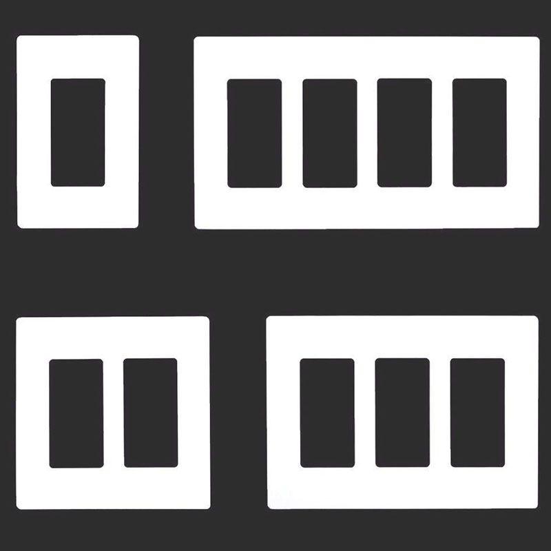 Sleek And Durable White Decorator Outlet Wall Plate Rocker Switch Cover For Home