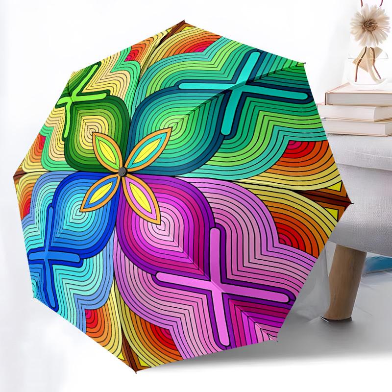 

1pc Mandala Pattern Automatic Folding Umbrella Durable Iron Frame,All Seasons Home Travel Outdoor Multifunctional Umbrella yy251115125