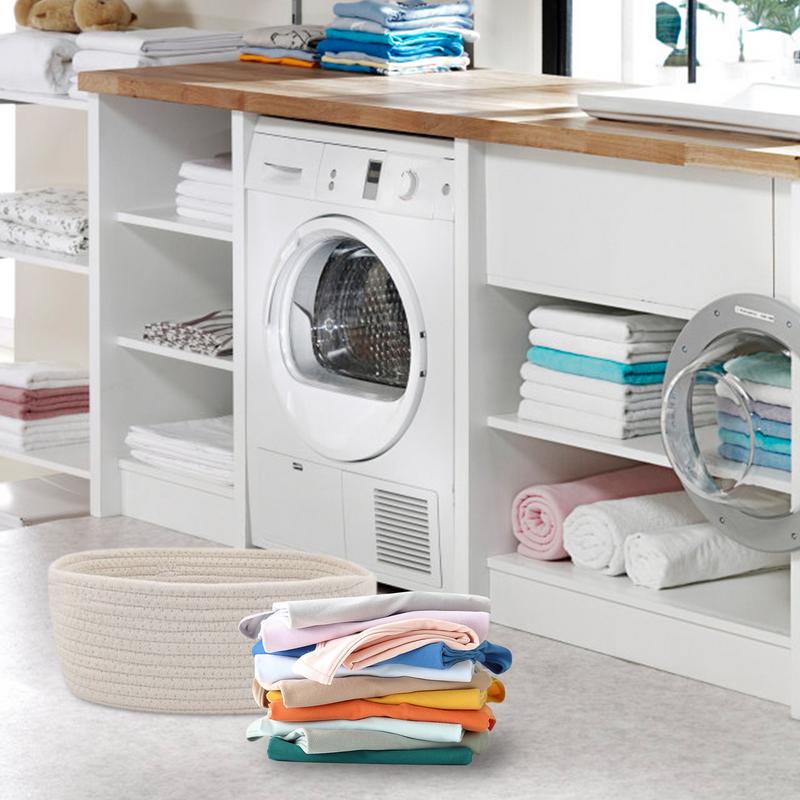 Dog Toy Basket Cotton Rope Dog Toy Bin Toy Storage Basket Toy Basket Woven Basket With Handles For Living Room Bedroom