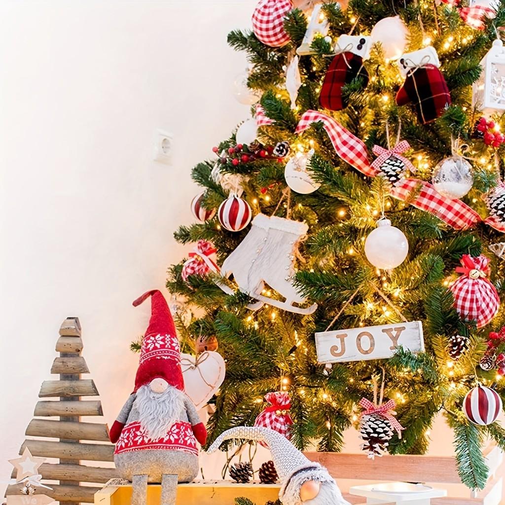 Beautiful Christmas Red And White Check Ribbon For Stylish Bow Crafting And Decor