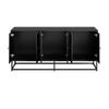 Modernes Schwarzes Sideboard mit 3 Doppeltüren, Großem Stauraum und Matter Oberfläche – Stilvolles Sideboard für Wohnzimmer, Esszimmer & Büro