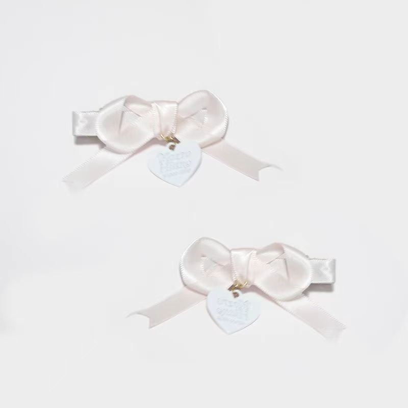 

white bow barrette wing decorative hair clips y2k women s luxury hair clip summer 2024 accessory jewelry for hair lolita Hairpin 1 pair слонова кістка
