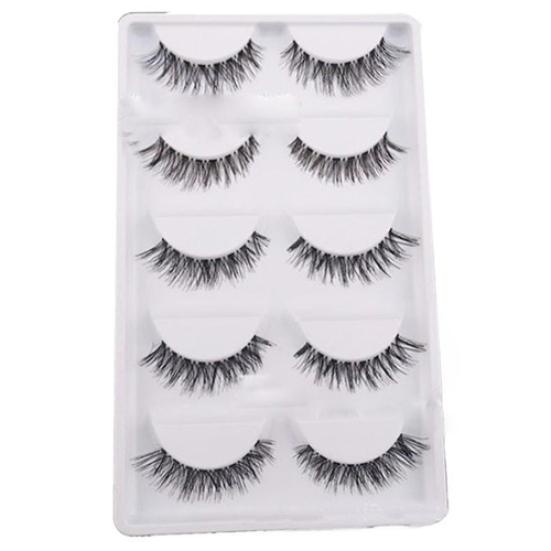 

5 пар крестообразных накладных ресниц черные натуральные ресницы инструмент для макияжа