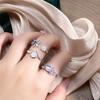 Cold Moonstone Snowflake Opening Ring Niche High-End Women'S Fashion Personality Light Luxury Ring