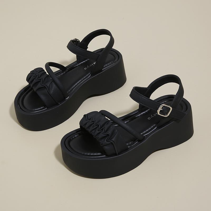 CRLAYDK Women's Sandals Ankle Strap Slides Platform Casual Beach Outdoor for Summer Ladies Wedge Walking Dressy Slippers