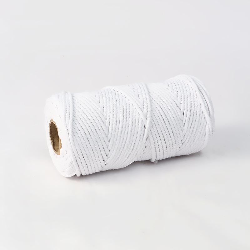 4mm Multi-Strand Macaron Colored Cotton Rope for DIY Tapestry & Decorative Weaving.