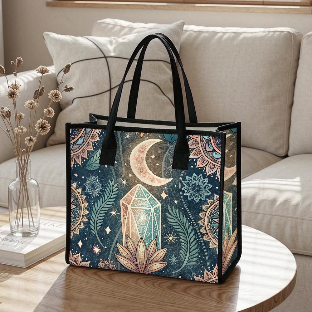 Bohemian Moon Crystal Pattern Tote Bag Casual Daily Use