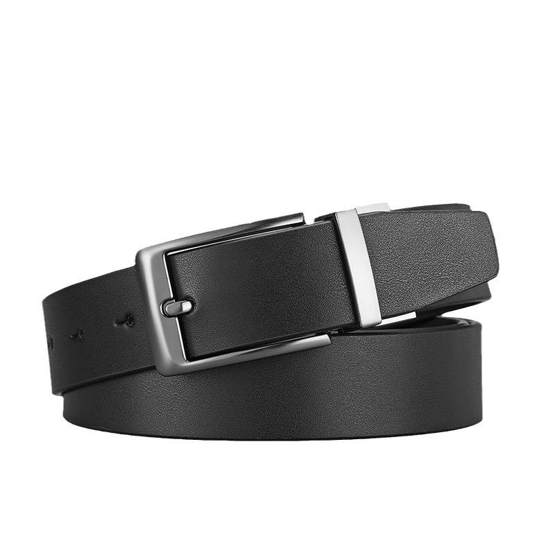 Rotatable Pin Buckle Double-Sided Belt Body Can Be Used Men'S Leather Belt, High-End Urban Leisure Belt Trendy