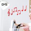 6Pcs Creative Wall Decal Sticker Three-dimensional Fashion Phonogram Sticker Music Classroom Wall Decorations