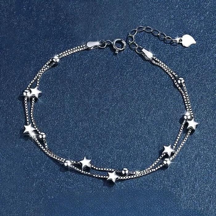 925 Silver Zircon Flower Bracelet For Women Elegant Charm Chain Jewelry Wedding Party Holiday Gift