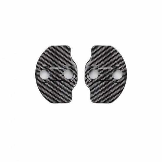 Carbon Fiber Door Buckle Protection Cover Trim 2PCS For Tesla Model X 2016-
