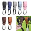 PU Leather Baby Stroller Handle Hook with Portable Velcro Carabiner